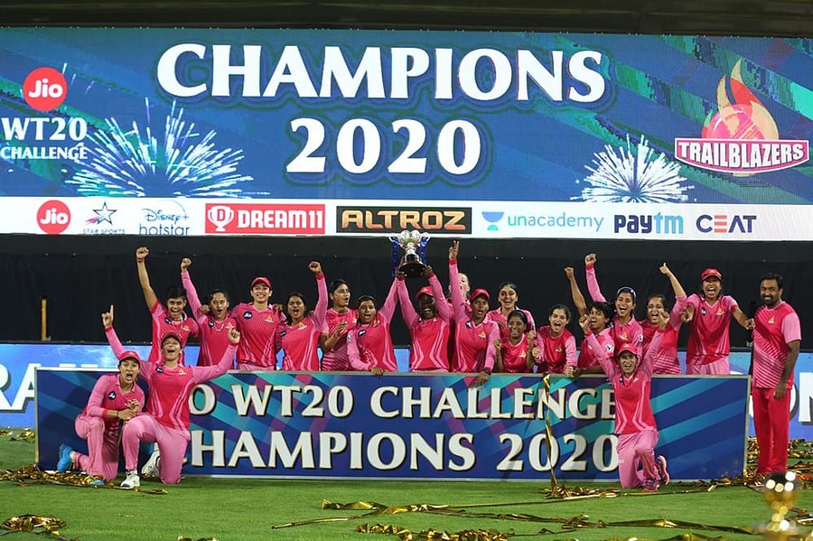 The Trailblazers have won their first Women's T20 Challenge trophy. Credit: iplt20.com, BCCI