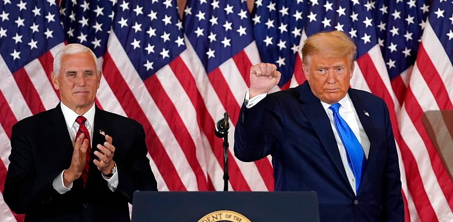 US President Donald Trump and Vice President Mike Pence. Credit: AP/PTI Photo