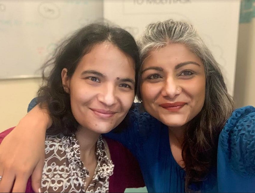 Left-Right: Namrata and Aashika, founders of Aqvaleo Software, the maker of Mamma Miya app. Credit: Apple