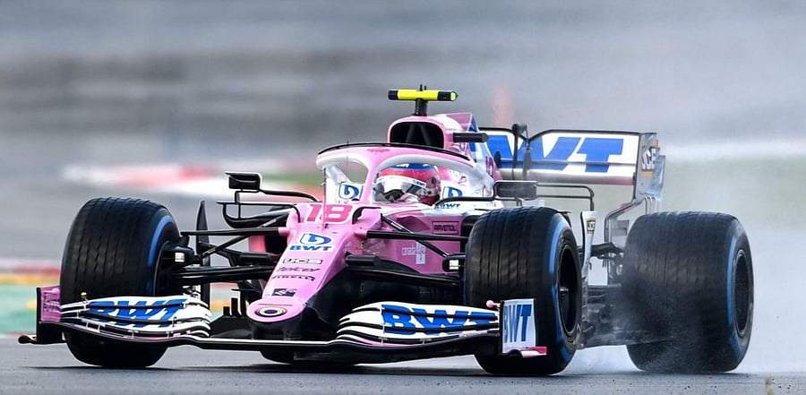 Racing Point's Canadian driver Lance Stroll drives during the qualifying session in Istanbul. Credit: AFP