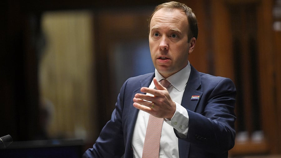 British Health Secretary Matt Hancock. Credits: Reuters Photo