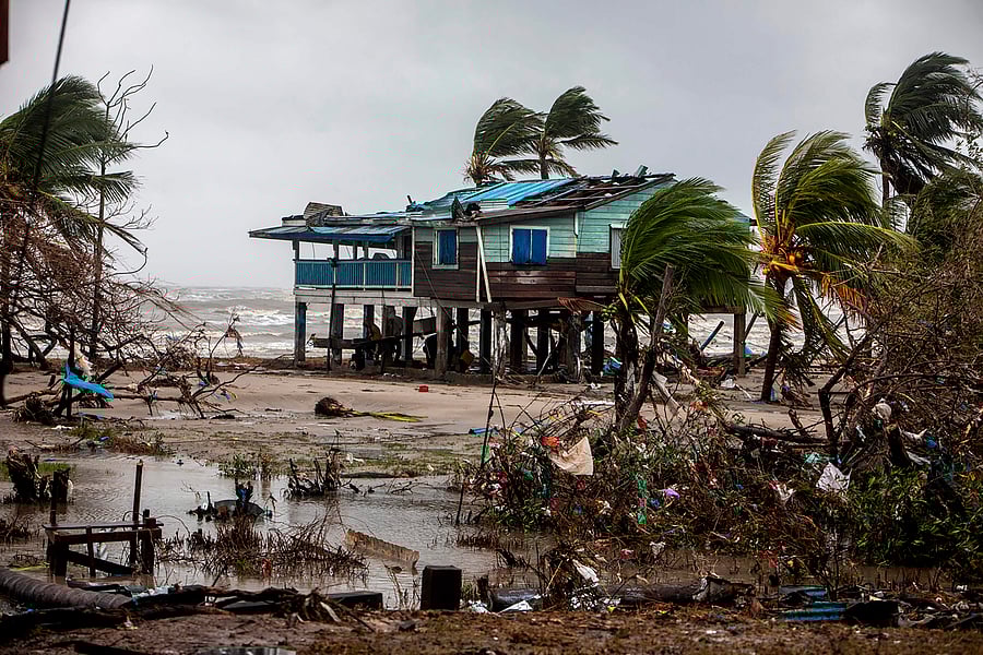 A destroyed house is pictured after the passage of Hurricane Iota in Bilwi, Nicaragua. Credit: AFP Photo