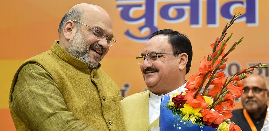 Amit Shah and J P Nadda. Credit: PTI File Photo