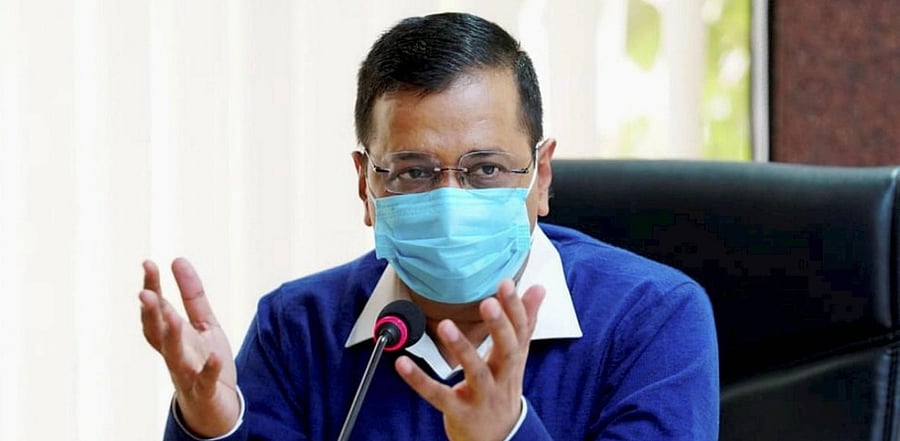 Delhi Chief Minister Arvind Kejriwal holds an all-party meeting on Covid-19 situation in Delhi. Credit: PTI/Twitter/@ArvindKejriwal.