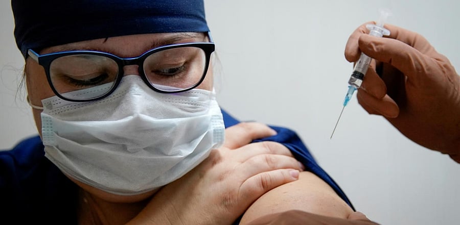 medic of the regional hospital receives Russia's "Sputnik-V" vaccine shot against Covid-19 in Tver. Credit: Reuters file photo.