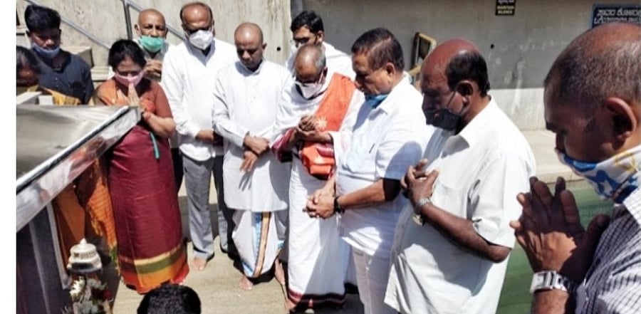 Agama scholars offer a special prayer at Talacauvery on Saturday.