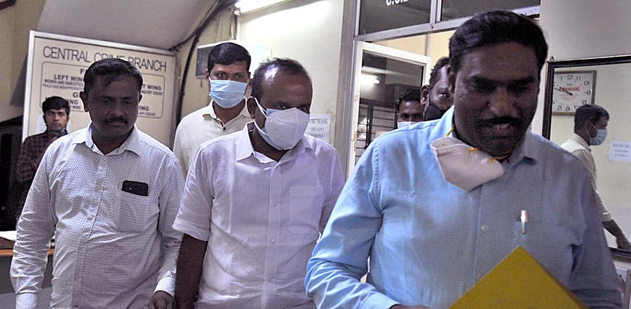 Former mayor R Sampath Raj upon his arrest in a Bengaluru riots case on November 17. Credit: DH photo/Pushkar V.