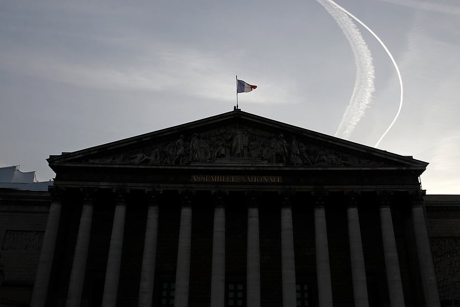 A general view shows the National Assembly in Paris as the French Parliament votes on the proposed law that would make it a crime to circulate an image of a police officer's face in France, November 24, 2020. Credit: REUTERS