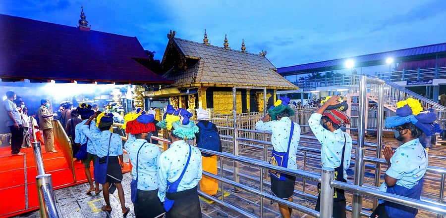 The high level committee resolved to make stringent the Covid-19 protocols at Sannidhanam (temple complex) and premises of the shrine. Credit: PTI Photo