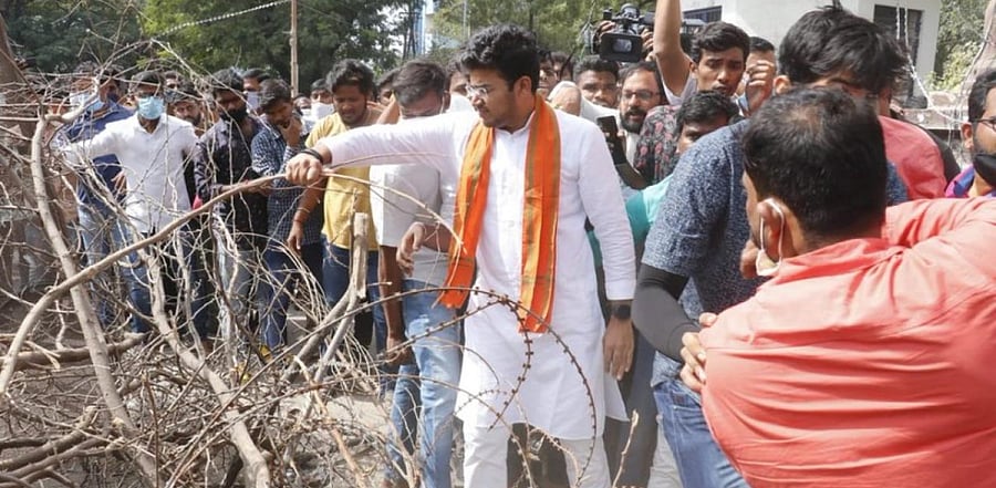 Tejasvi Surya at Osmania University. Credit: DH Photo by arrangement.