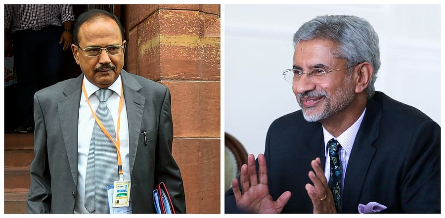 Ajit Doval and S Jaishankar. Credit: AFP and PTI Photos