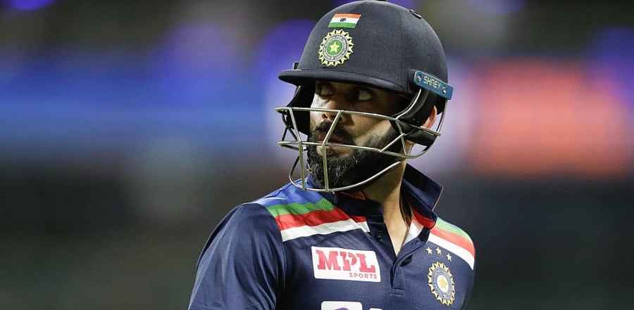 India's Virat Kohli walks from the field after he was dismissed during the one day international cricket match between India and Australia at the Sydney Cricket Ground in Sydney, Australia. Credit: AP/PTI Photo
