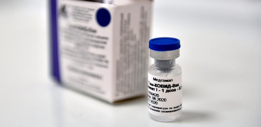 A vial of Sputnik V. Credit: AFP.