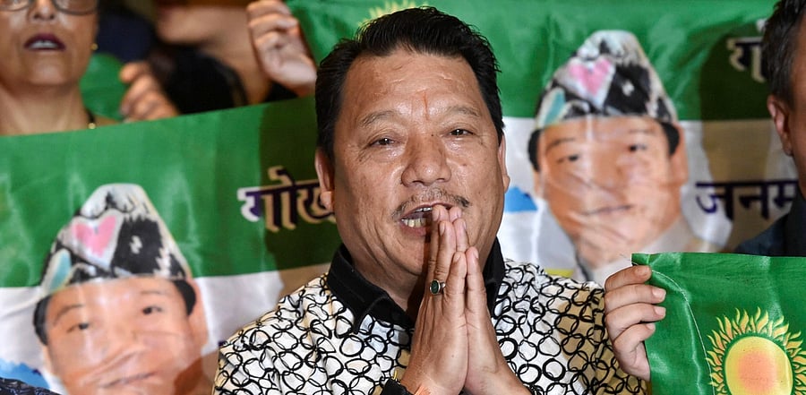 Gorkha Janamukti Morcha (GJM) supremo Bimal Gurung during a press conference, in Kolkata. Credit: PTI Photo