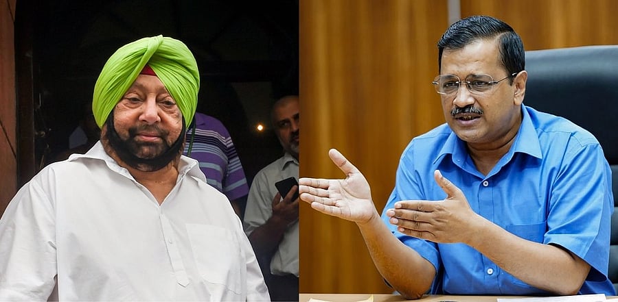 Punjab Chief Minister Amarinder Singh and his Delhi counterpart Arvind Kejriwal. Credit: PTI Photo