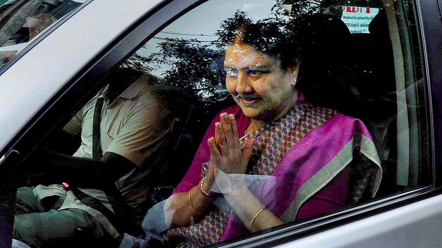 Jailed AIADMK leader V K Sasikala. Credit: PTI Photo