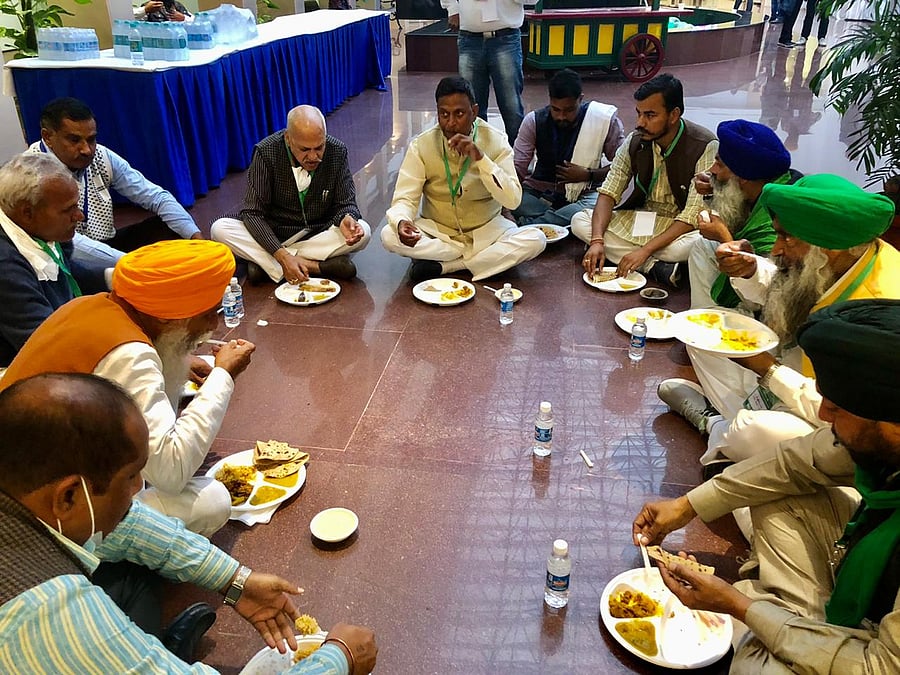 The fifth round of talks began at 2.30 PM and was attended by 40 representatives of various farmer organisations. Credit: Photo by special arrangement