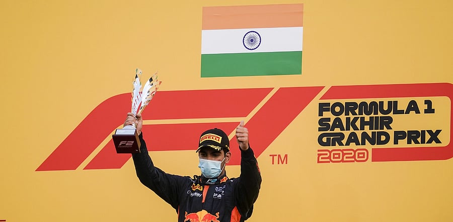Jehan Daruvala clinched his maiden Formula 2 win in the sprint race in Bahrain on Sunday. Credit: Twitter/@DaruvalaJehan