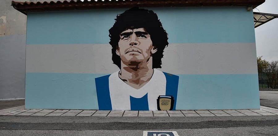 Diego Maradona's graffiti. Credit: AFP Photo