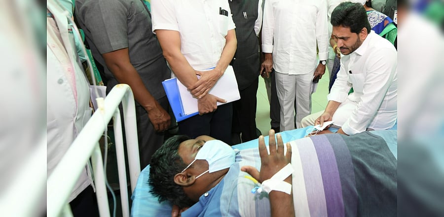 Andhra Pradesh Chief Minister YS Jaganmohan Reddy visited the affected people undergoing treatment at the Eluru government hospital and offered all possible support.Credit: Special arrangement