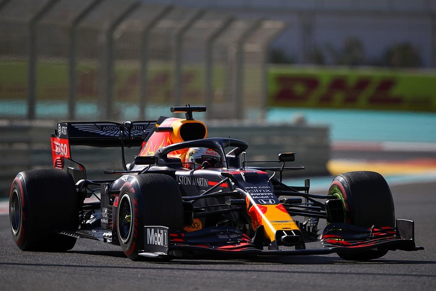 Red Bull's Dutch driver Max Verstappen drives during the first practice session ahead of the Abu Dhabi Formula One Grand Prix. Credit: AFP Photo.
