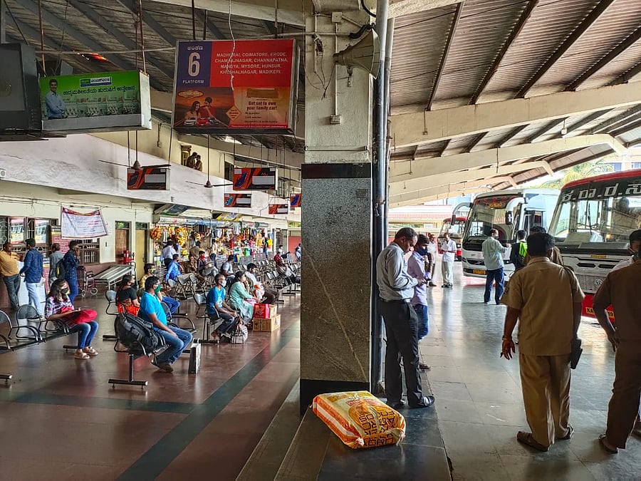 KSRTC buses operated normally in Mangaluru division. Credit: DH Photo