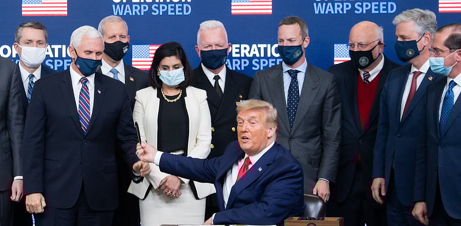 It was not clear whether Trump would get the vaccine immediately, as he has already contracted the virus and recovered. Credit: AFP