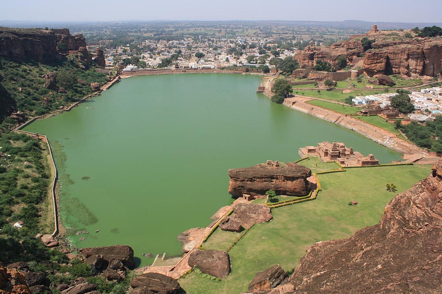 A view of the Agastya Tirtha from the cliffs in the east. Photos by Srikumar M Menon