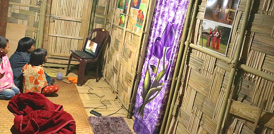 The bamboo hut cultural centre for Wancho tribe in Longding district in Arunachal Pradesh. Credit: Tara Douglas