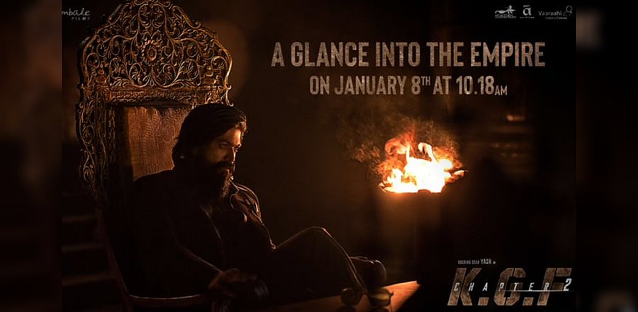 The new poster of 'KGF Chapter 2'. Credit: Twitter/PrashanthNeel