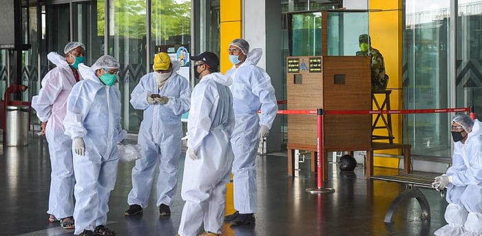 In Delhi, five out of 266 passengers and crew members of a flight which arrived at Delhi airport from London last night have also tested positive for Covid-19. Credit: PTI PhotoIn Delhi, five out of 266 passengers and crew members of a flight which arrived at Delhi airport from London last night have also tested positive for Covid-19. Credit: PTI Photo