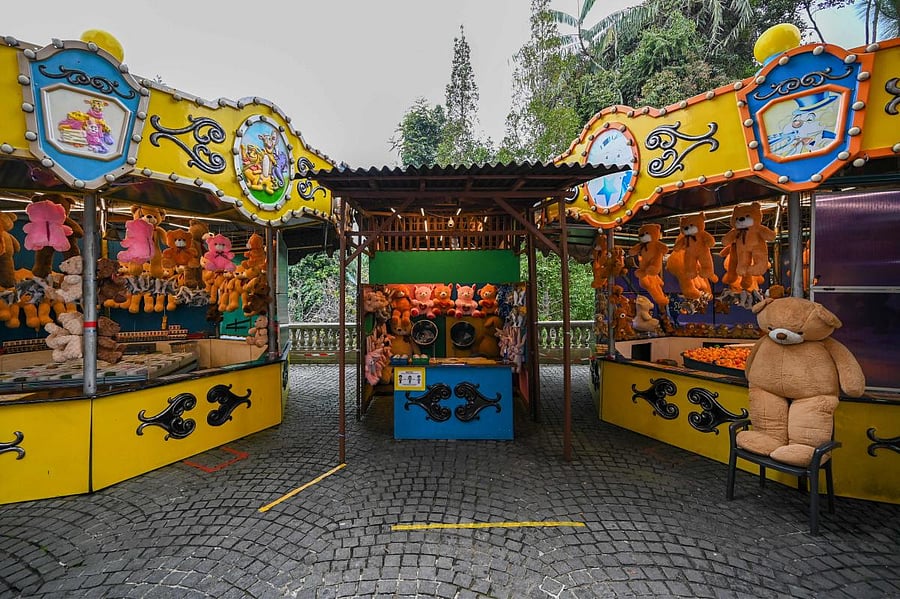 Funfair booths in Malaysia. Credit: AFP.