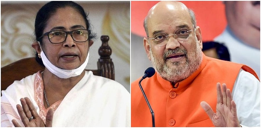 Mamata Banerjee and Amit Shah file photos. Credit: PTI Photos