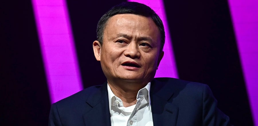 This file photo taken on May 16, 2019 shows Jack Ma, CEO of Chinese e-commerce giant Alibaba, speaking during his visit at the Vivatech startups and innovation fair, in Paris. Credit: AFP Photo