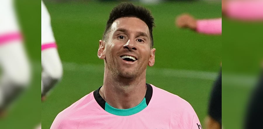Argentine forward Lionel Messi smiles during the Spanish league football match between Real Valladolid FC and FC Barcelona at the Jose Zorilla stadium in Valladolid on December 22, 2020. Credit: AFP Photo