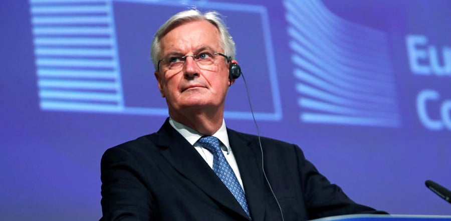 European Union's chief Brexit negotiator Michel Barnier looks on during a statement on the outcome of the Brexit negotiations, in Brussels, Belgium December 24, 2020. Credit: Reuters Photo