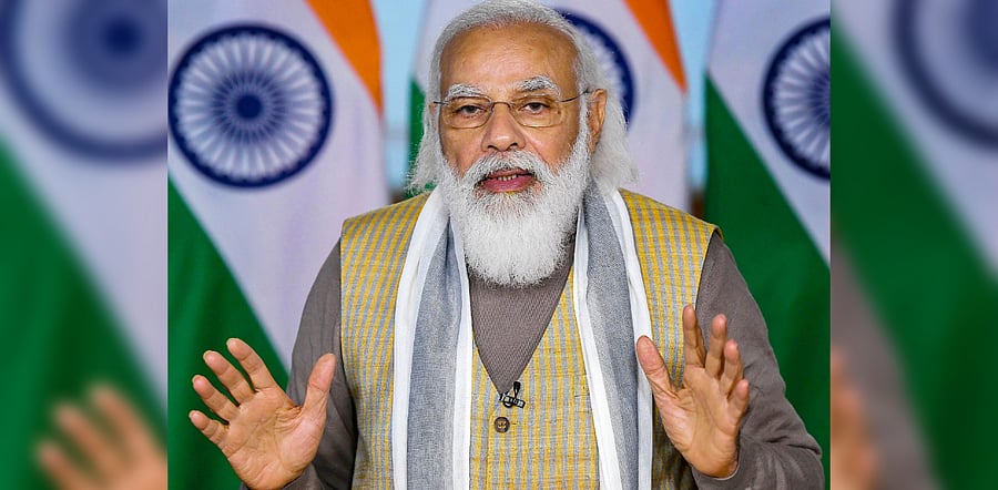 Prime Minister Narendra Modi speaks during inauguration of the India’s first-ever driverless train operations on Delhi Metro’s Magenta Line, through video conference, in New Delhi, Dec. 28, 2020. Credit: PIB/PTI Photo