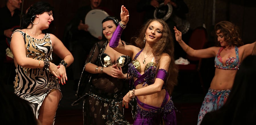 Belly dancers perform during a show at a hotel in the Egyptian capital Cairo. Credit: AFP/Representative Image