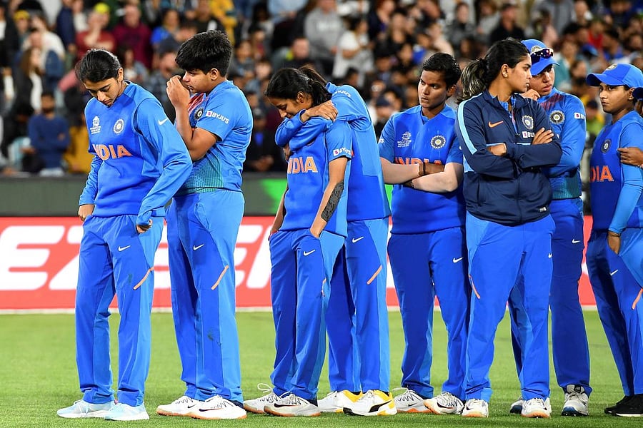 India's players reacts after losing the final against Australia of the Twenty20 women's World Cup cricket match between Australia and India in Melbourne. Credit: AFP.
