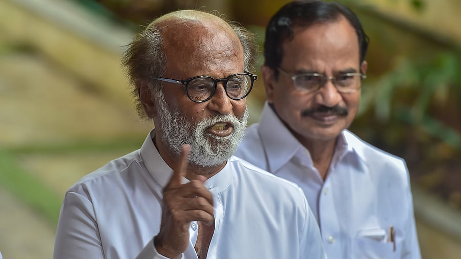 Actor-turned-politician Rajinikanth. Credit: PTI Photo