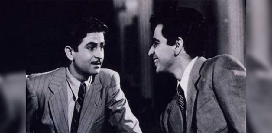 Legendary Bollywood actors Dilip Kumar and Raj Kapoor. Credit: Wikimedia Commons