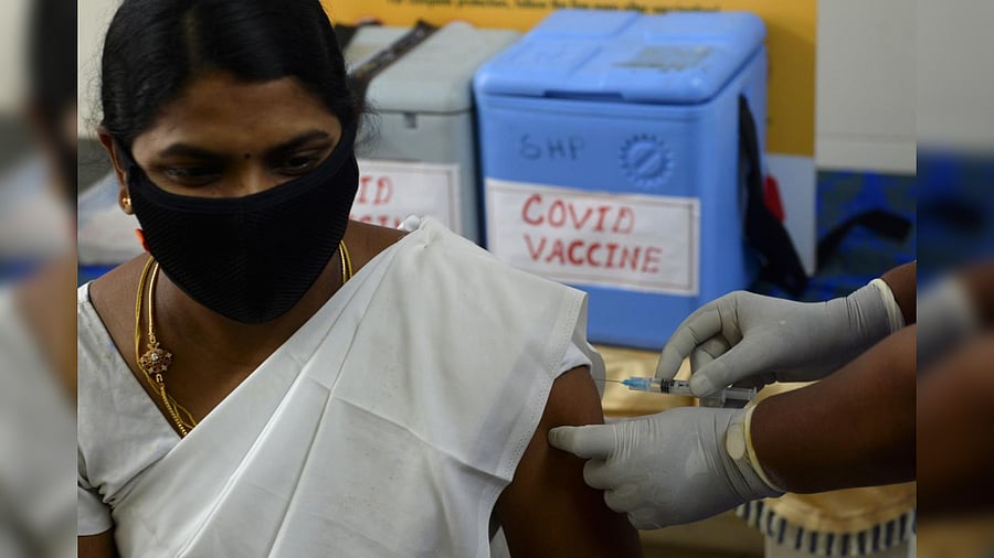 Health officials take part in dry run or a mock drill for Covid-19 coronavirus vaccine delivery at a primary health centre in Chennai on January 2, 2021. Credit: AFP Photo