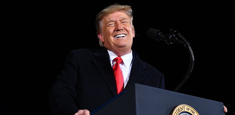US President Donald Trump speaks during a rally in support of Republican incumbent senators Kelly Loeffler and David Perdue ahead of Senate runoff in Dalton, Georgia. Credit: AFP Photo