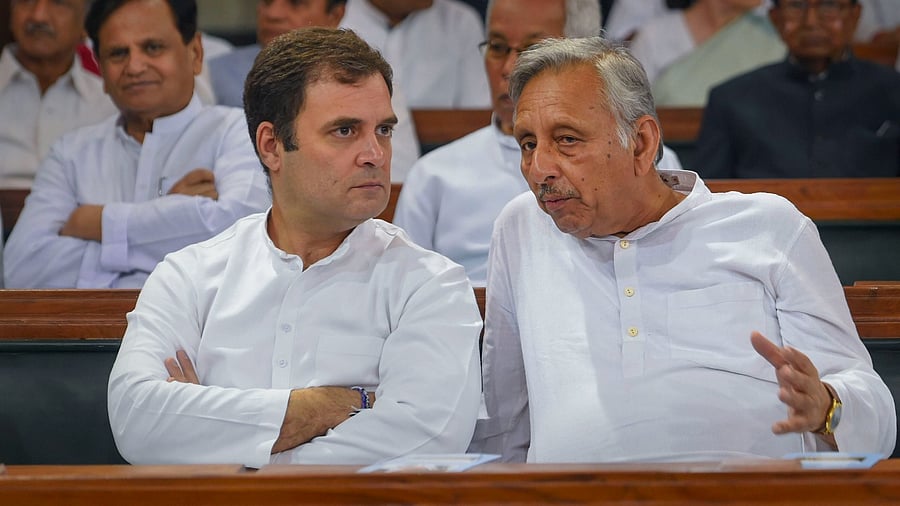 Congress leaders Rahul Gandhi and Mani Shankar Aiyar. Credit: PTI Photo