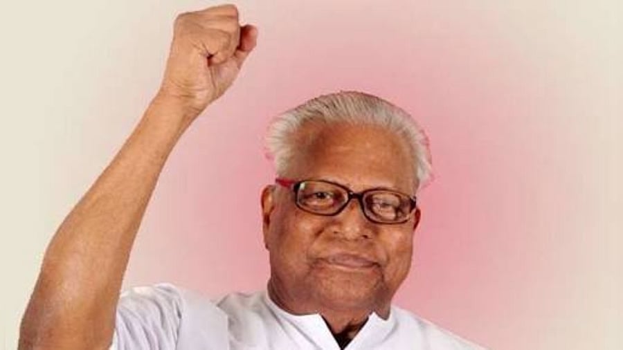 Veteran CPM leader V S Achuthanandan. Credit: Twitter/@cpimkarnataka
