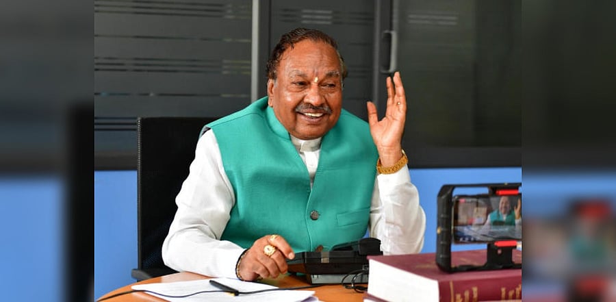 Minister for Rural Development and Panchayat Raj K S Eshwarappa. Credit: DH File Photo