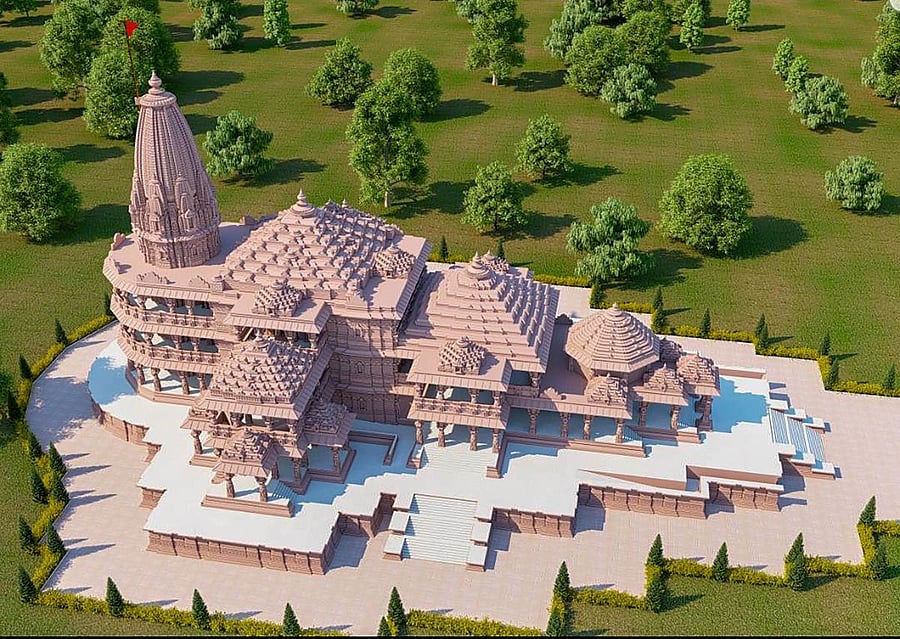 A model of the proposed Ram Temple in Ayodhya. PTI File Photo