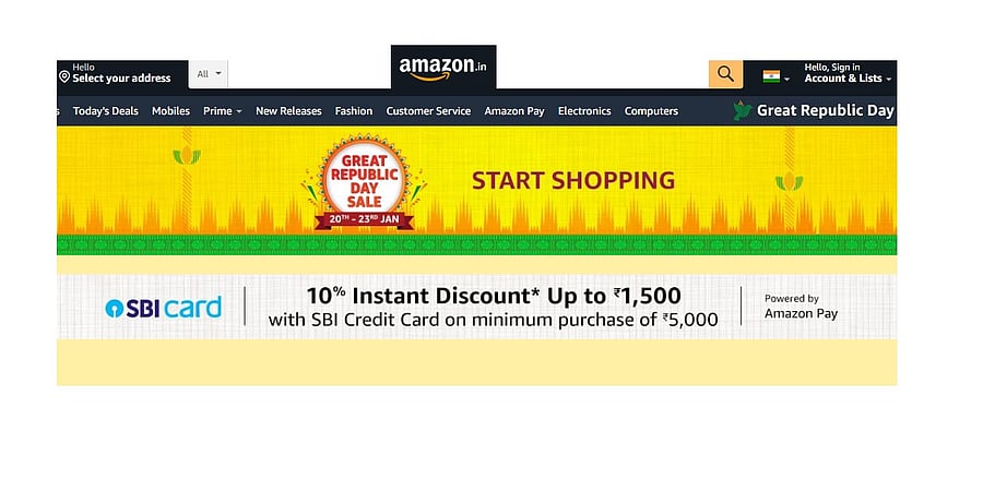 Amazon Republic Day sale 2021 goes live in India. Credit: Amazon India Website