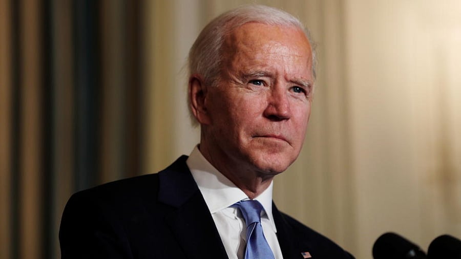 U.S. President Joe Biden swears in presidential appointees in a virtual ceremony in the State Dining Room of the White House in Washington, after Biden's inauguration as the 46th President of the United States, U.S., January 20, 2021. Credit: Reuters Photo