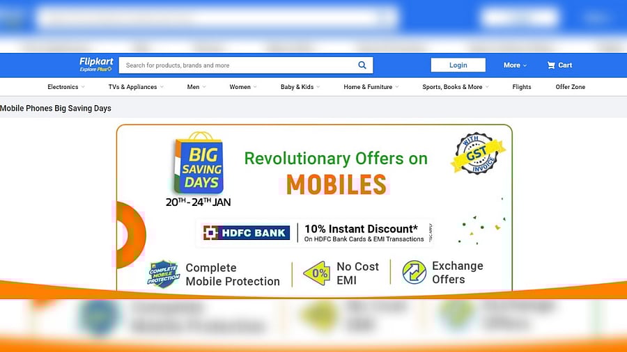 Flipkart's Big Savings Day sale (January 19-24). Credit: Flipkart website